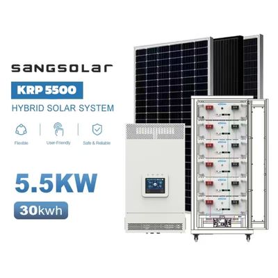 Sangsolar 5.5kw 10kw  48v 220v 230v 15kwh 30kwh Lithium Battery Off Grid Solar Power System Without Battery