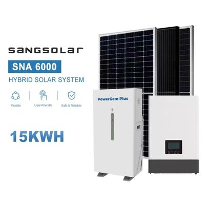 SANGSolar  Inverter With 14.3kwh 15kwh 20kwh 25kwh 30kwh Lithium Battery Hybrid Solar System 10kw