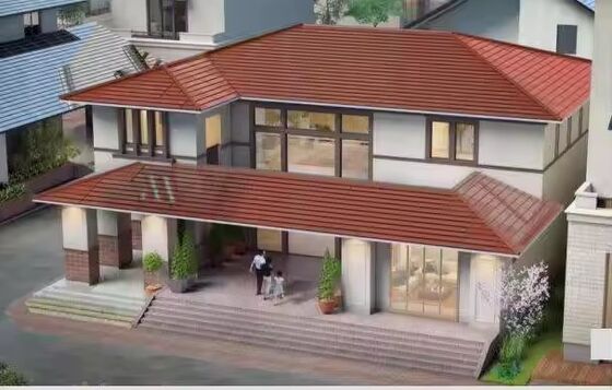 Long-Size Red/Green Monocrystalline Solar Roof Tile - 86W High-Power Color PV, 154W/m², Aesthetic & Efficient