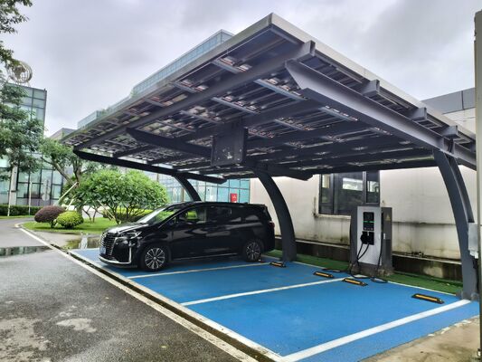 Modular Solar Carport with Prefabricated Steel Structure & N-Type Bifacial Panels - 5200x6000mm, A-Grade Fireproof, 25-Year Lifespan